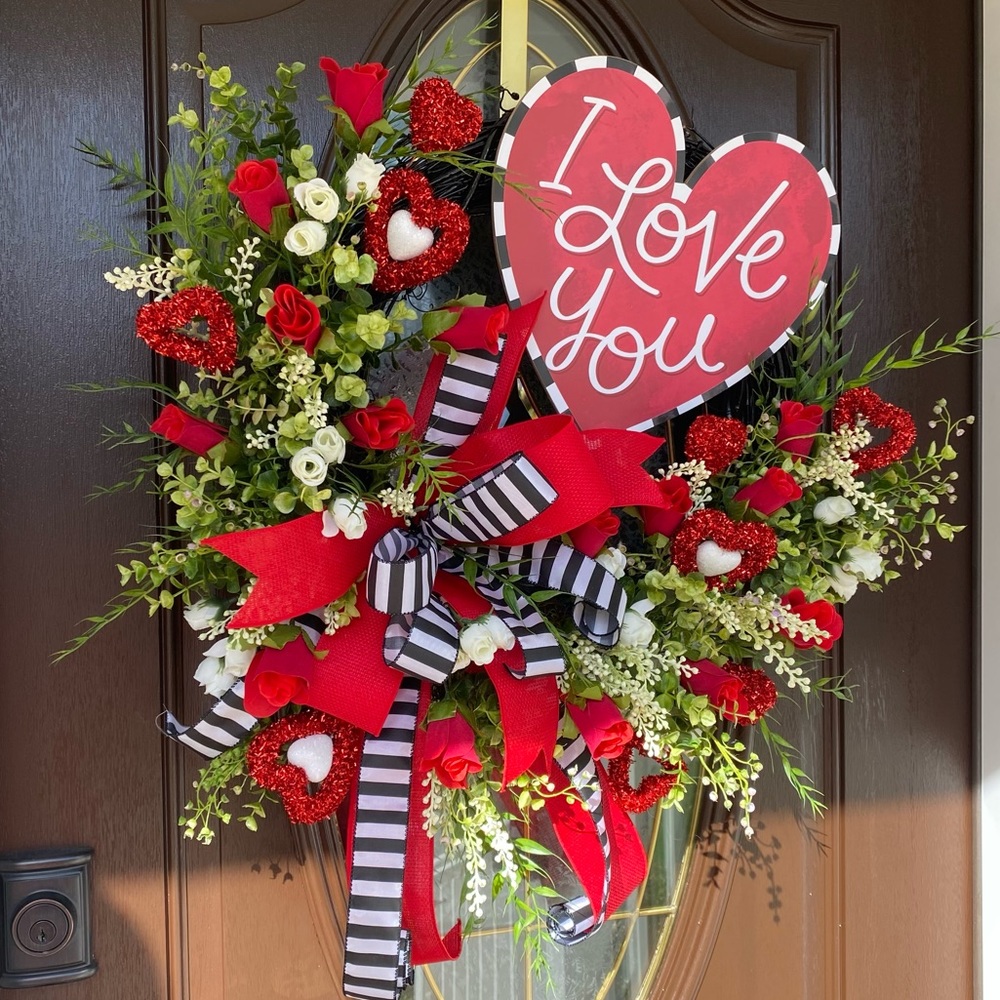 Valentines Day Wreath I Love You